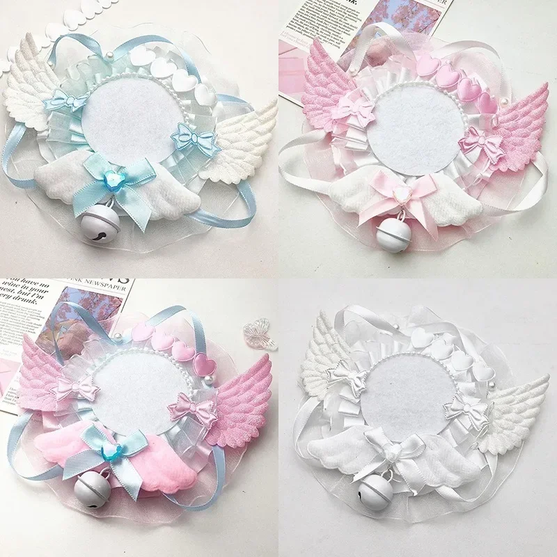 5.8cm Can Badge Holder Sweet Korean Wings Bow Lace Cartoon Anime Badge Displaying Holder Magnetic Idol Badge Cover Organizer