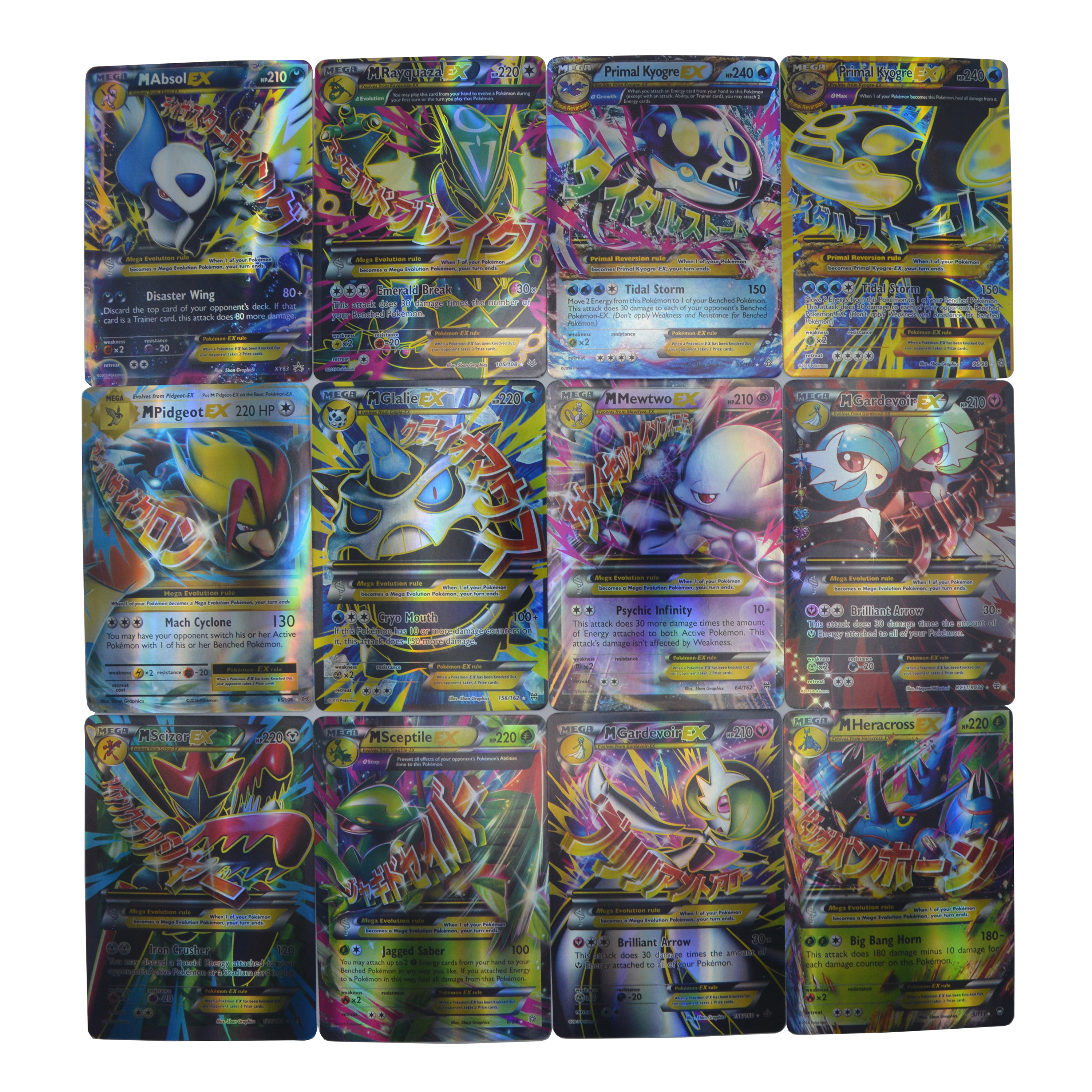60 Stück Mega EX Pokemon Karten Box Display Englische Version Pokémon Shining Karten Spielen Spiel Sammlung Booster Kinder Spielzeug Geschenk