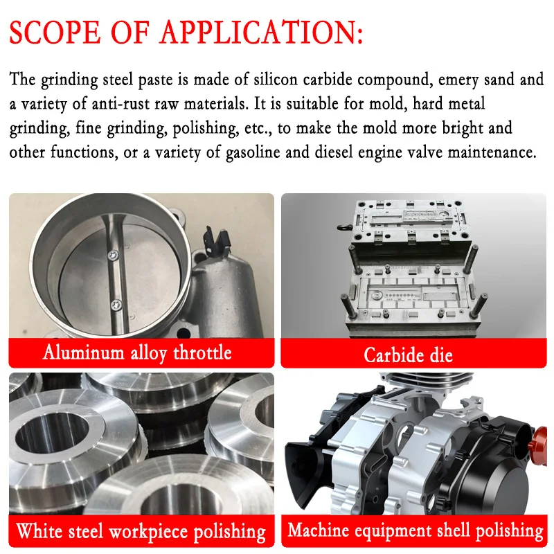 NNHKING CARBORUNDUM-Pasta de lixar aço, Composto de moagem, Ideal para cilindro de válvula do motor, 362, 360Fine, 500g