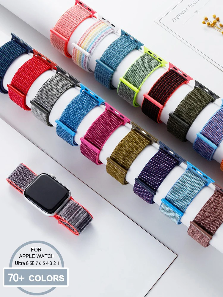Correa de nailon para Apple Watch Band 46mm 44mm 40mm 42mm 45mm 41mm 49mm 44mm pulsera iWatch Series Ultra 2 11 10 9 SE 7 6 5 4