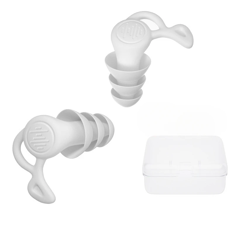 Tapones para los oídos reutilizables de silicona antiruido de 3 capas, tapones para los oídos impermeables para nadar, para dormir, bucear, Surf, Protector de oídos suave y cómodo