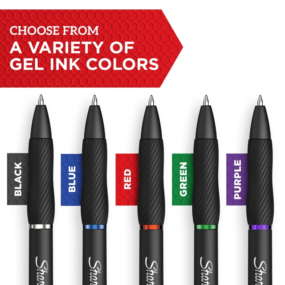 Pens 0.5 mm Pen Point Size, Black Gel-based Ink, 4 Pack