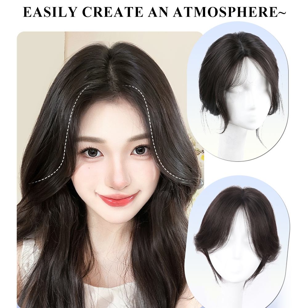 女性のための自然な人間の髪の毛のフリンジ,3Dカーテンの形,クリップ付き,目に見えないヘアピース,サイドフリンジ,日常着