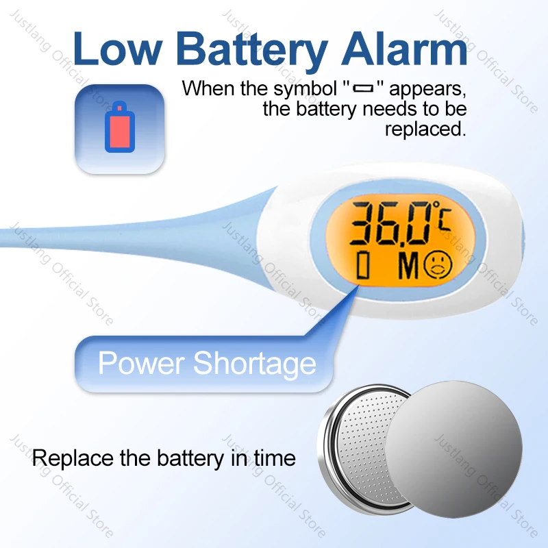AiQUE Fast 8s Thermometer Backlit Soft Probe Digital Fast Fever Waterproof Oral Underarm Temperature Meter Febril Child Adult