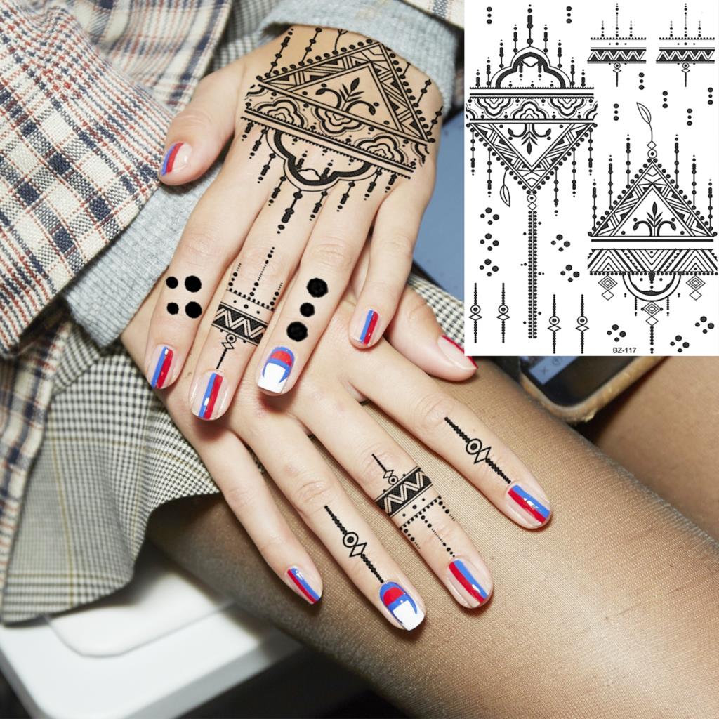 Lotus Henna Mandala หน้าอกรอยสักชั่วคราวสําหรับผู้หญิง Underboob ผู้ใหญ่ผีเสื้อเต่าสิงโตปลอม Tattoo เซ็กซี่รอยสักกันน้ํา