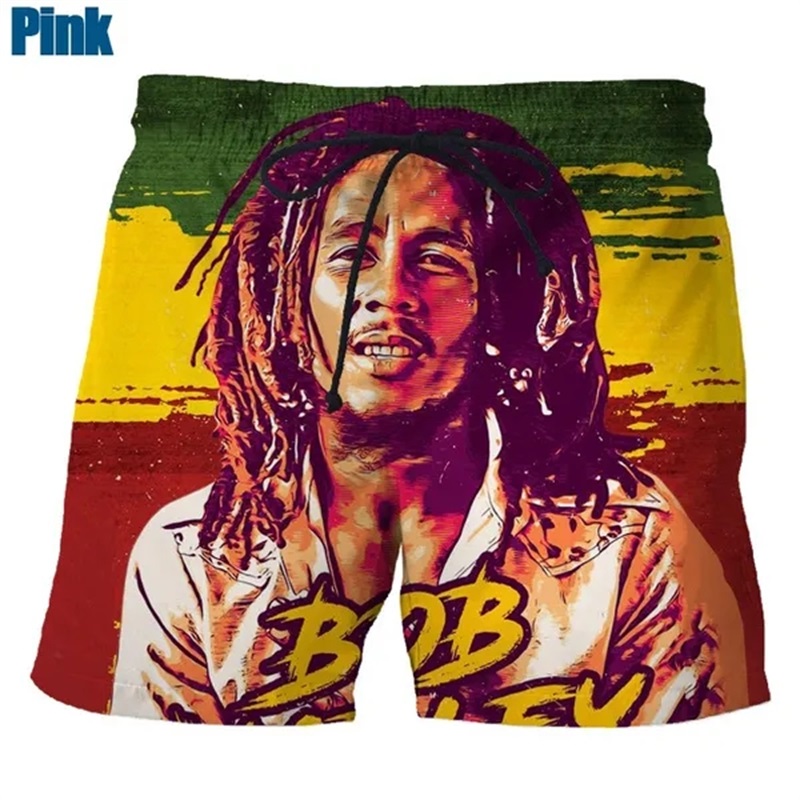 Piosenkarz rockowy Bob Marley Reggae Rasta wzór spodenki planszowe drukowanie 3D męskie sporty rekreacyjne na świeżym powietrzu spodenki gimnastyczne męskie kąpielówki