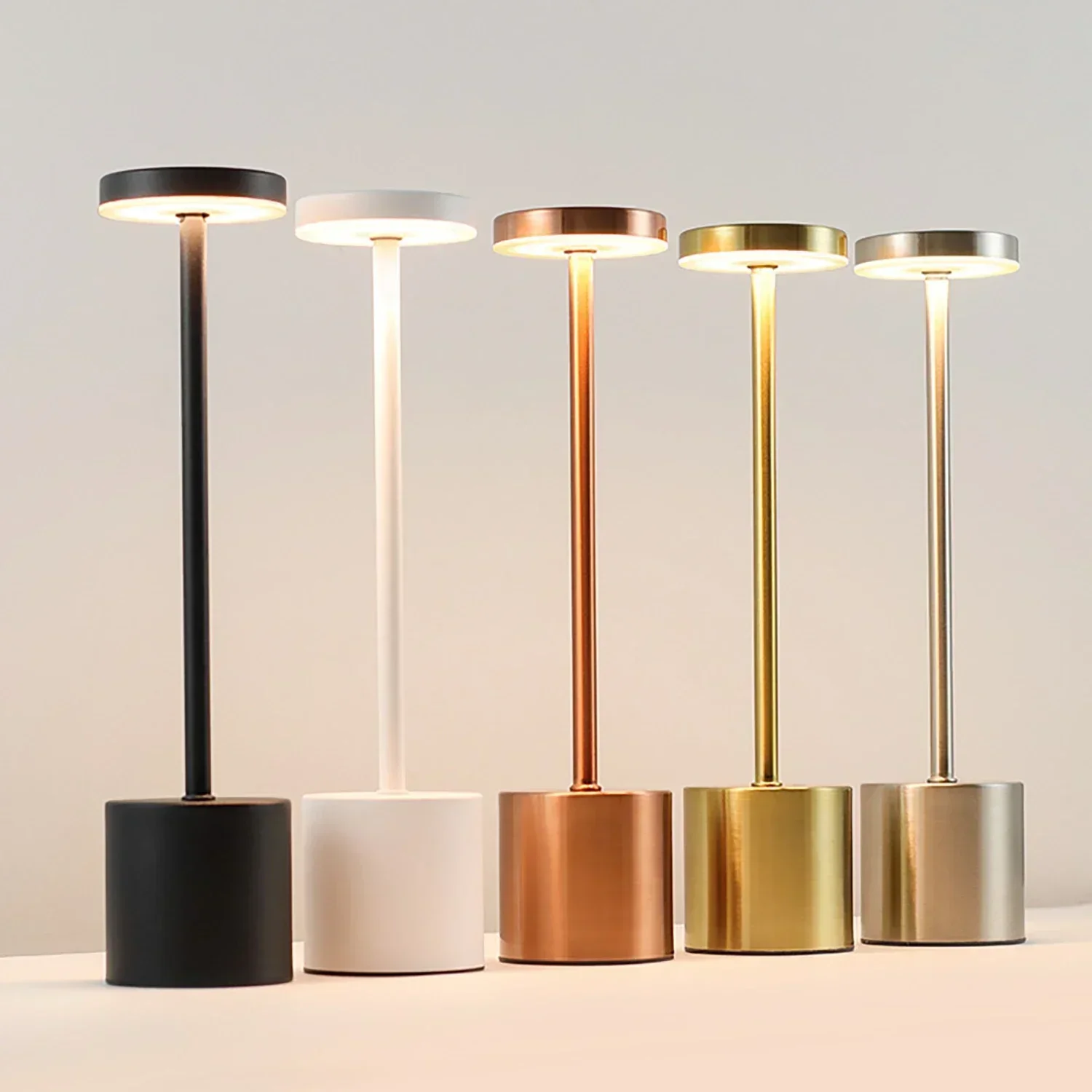 Candeeiro de mesa USB recarregável luz noturna com escurecimento contínuo lâmpada de mesa sensível ao toque