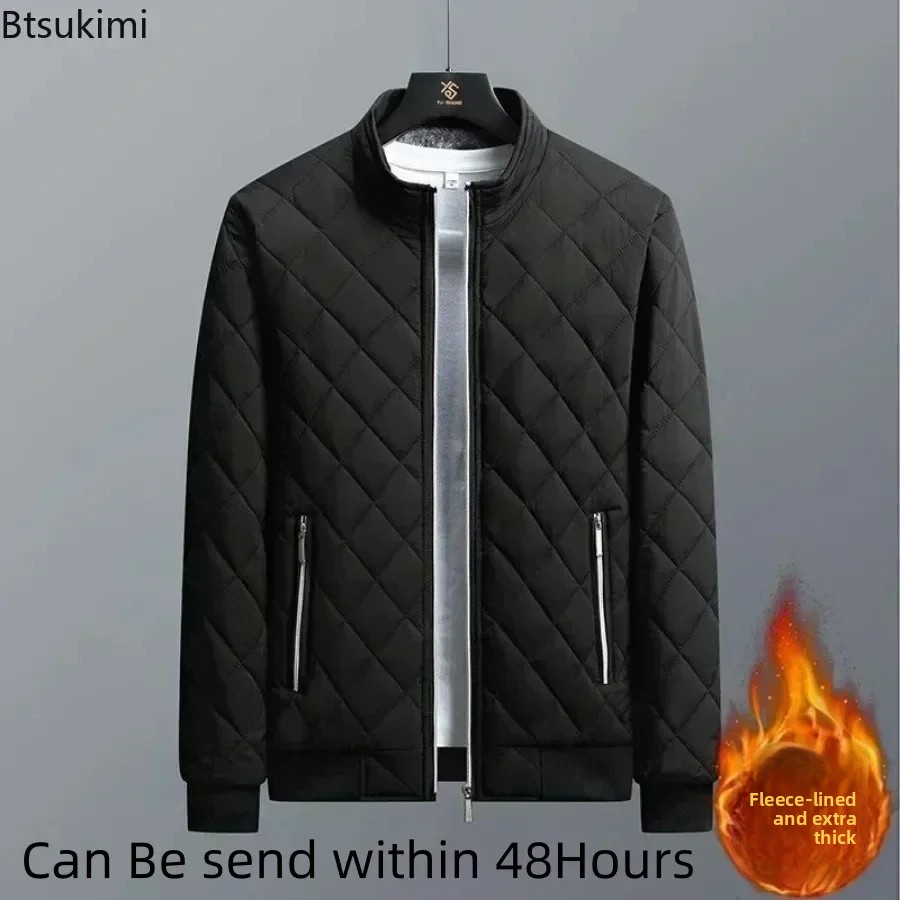 2025 Męska gruba ciepła kurtka bomberka Jesienno-zimowa kurtka z podszewką z polaru dla mężczyzn Slim Fit Odzież zimowa Parki 5XL