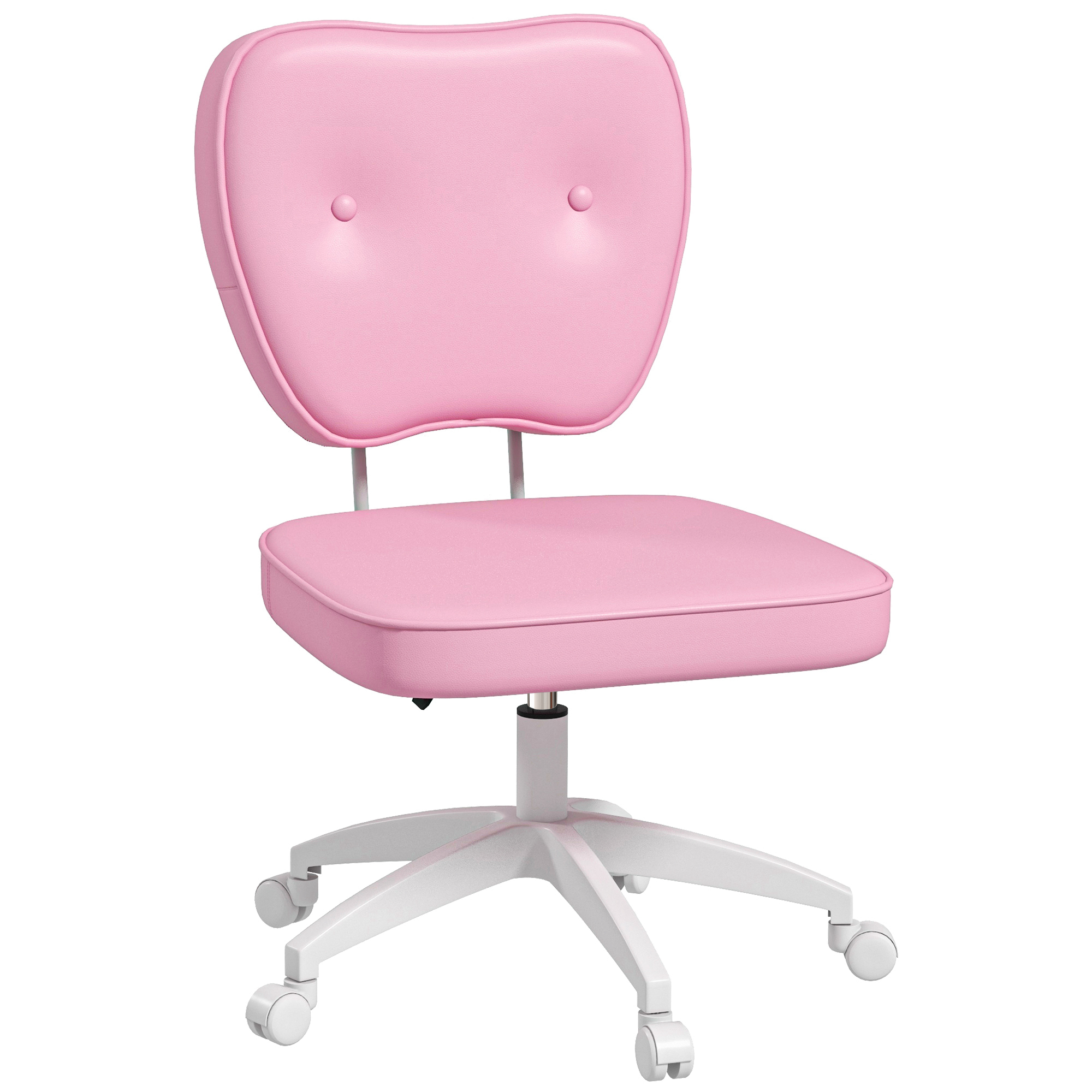 Vinsetto-Cadeira sem braços PU Desk, Rosa, 46x80-92 cm