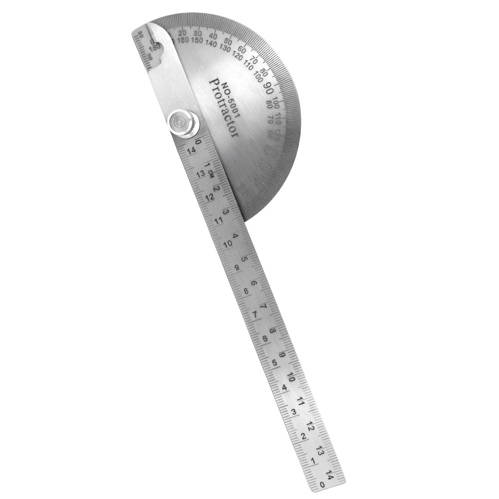 Angle Meter Measure Protractor Ruler Metal Finder 180 Degree Guage Goniometer Stainless Steel Woodworking Wood Measurement Tool