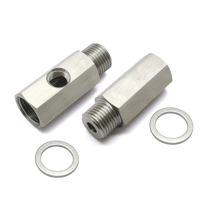 ステンレス鋼油圧および酸素センサーコネクタ,側面穴,ガスケット付きアダプター,1/8 npt,m16x1.5,新品