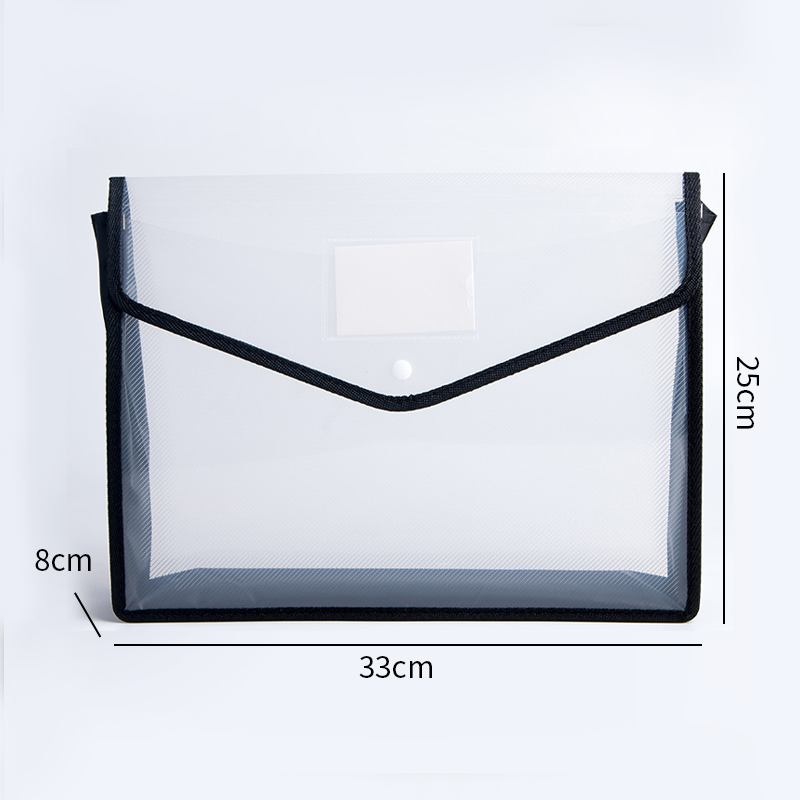 Waterdichte bestand met grote capaciteit Transparante A4-map Druk op de knop Plastic gegevensdocumententas Zakopslag Kantoorbenodigdheden