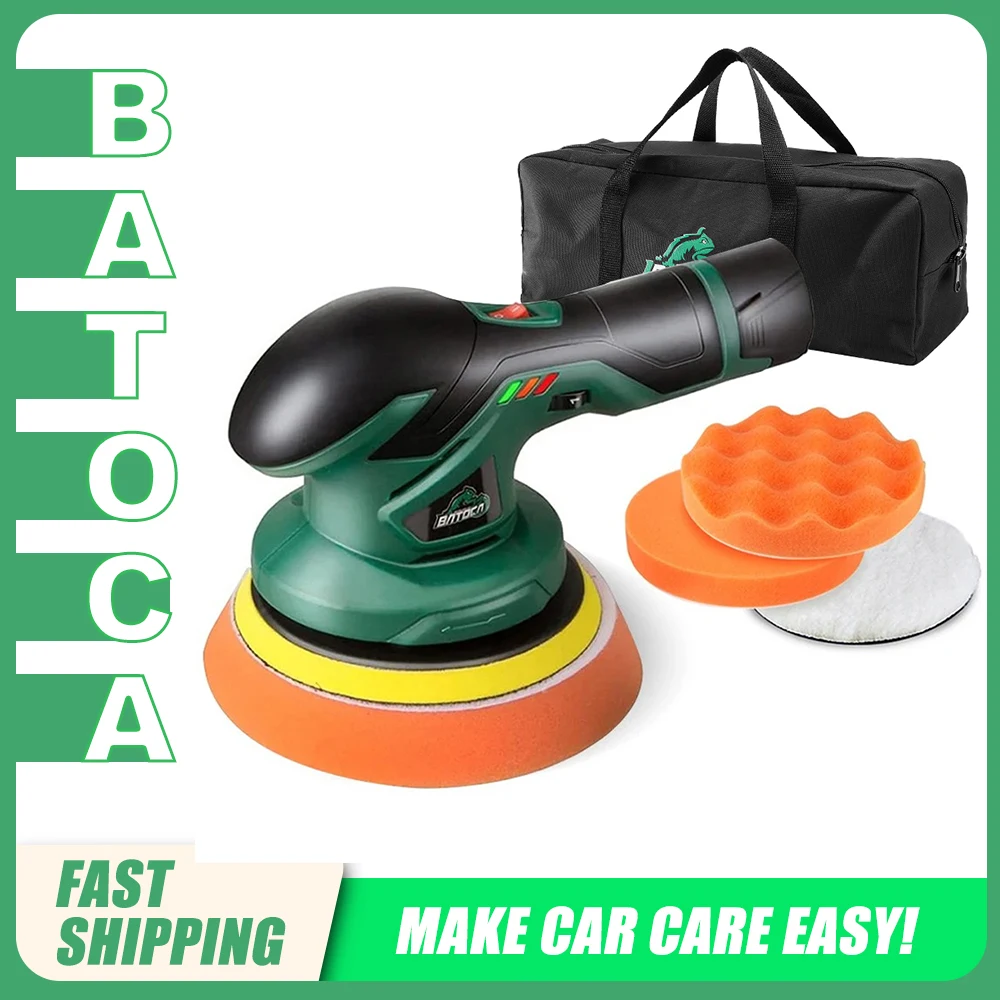 BATOCA-pulidora inalámbrica para coche, máquina de pulido de doble acción, herramientas eléctricas de ajuste, 12V