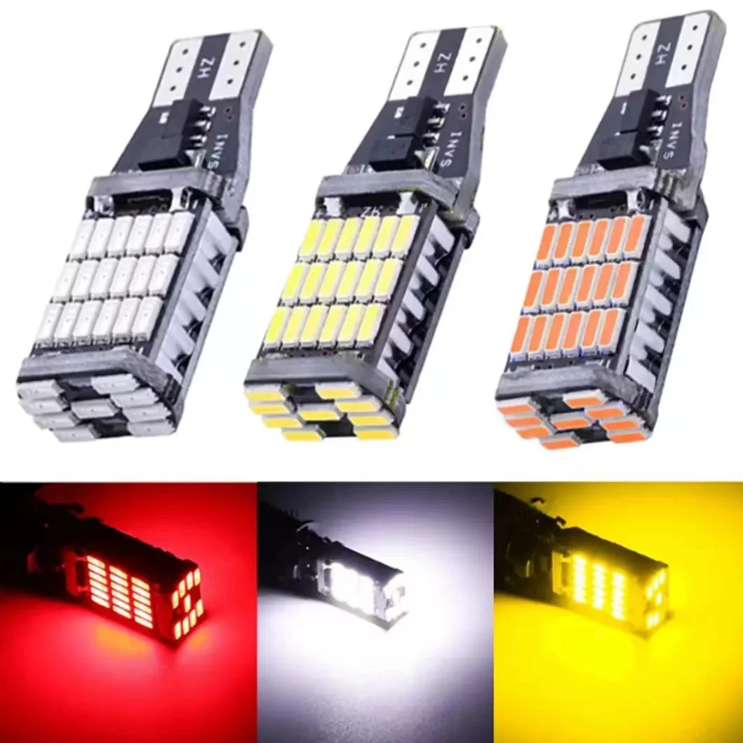 Auto LED Richtingaanwijzers T15 W16W 921 912 T16 T10 Led-lampen High Power 45 SMD 4014 Vervangen voor Auto Achteruitrijlicht Wit