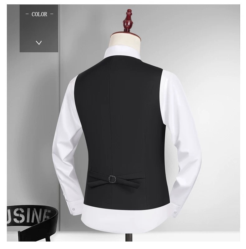 แฟชั่นเดี่ยว Breasted เสื้อสูทสําหรับชายสีเทาสีดําน้ําเงิน High-end ชายเสื้อกั๊ก SLIM FIT ธุรกิจอย่างเป็นทางการ Casual Vest