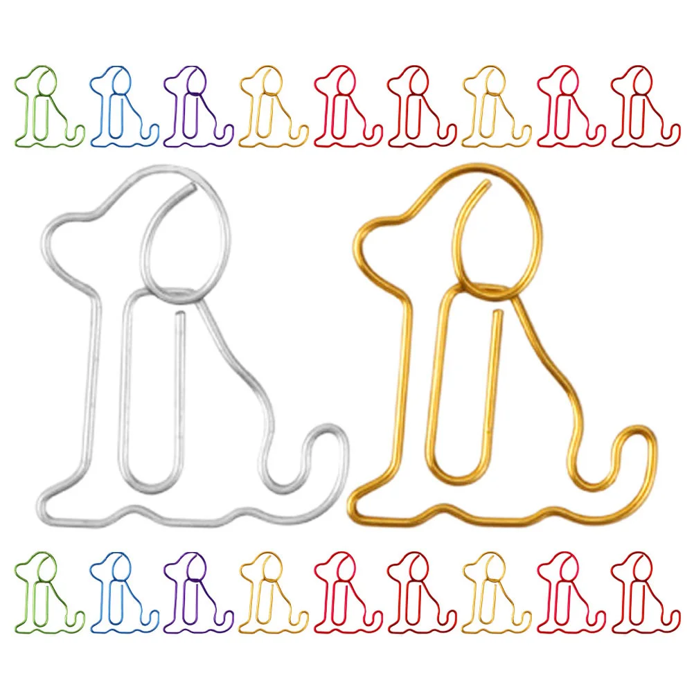 30 Pcs Dog Paper Clip Convenient Clips Adorable Giant Decorative Bills Clamp Metal Mini