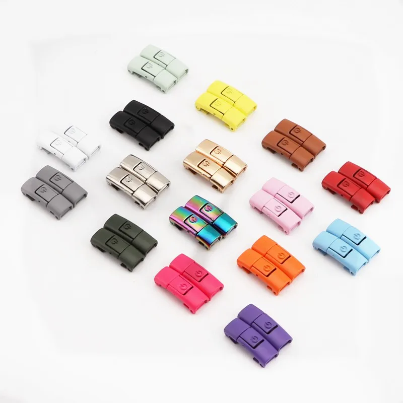 ใหม่ที่มีสีสัน Shoelaces กดหัวเข็มขัดโลหะเชือกผูกรองเท้าคลิปกดล็อคเด็กผู้ใหญ่รองเท้า AF1 รองเท้าผ้าใบชุดโลหะ Laces TIP