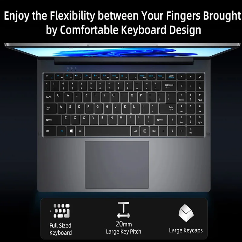 BMAX Windows 11MaxBook X15 Pro Business Laptop 16GB LPDDR4 512GB SSD Intel 12th Generation N95 Processor 15.6-inch Screen