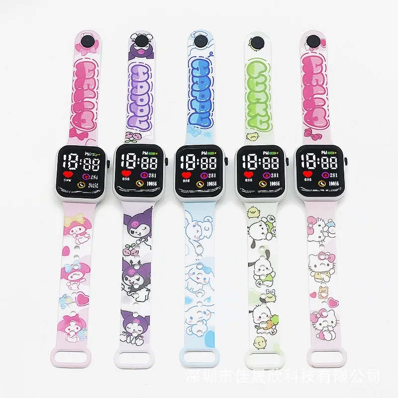 Nowe zegarki dla dzieci Hello Kitty, elektroniczne zegarki sportowe dla dziewczynek, modne zegarki cyfrowe, prezent świąteczny dla kobiet i studentek