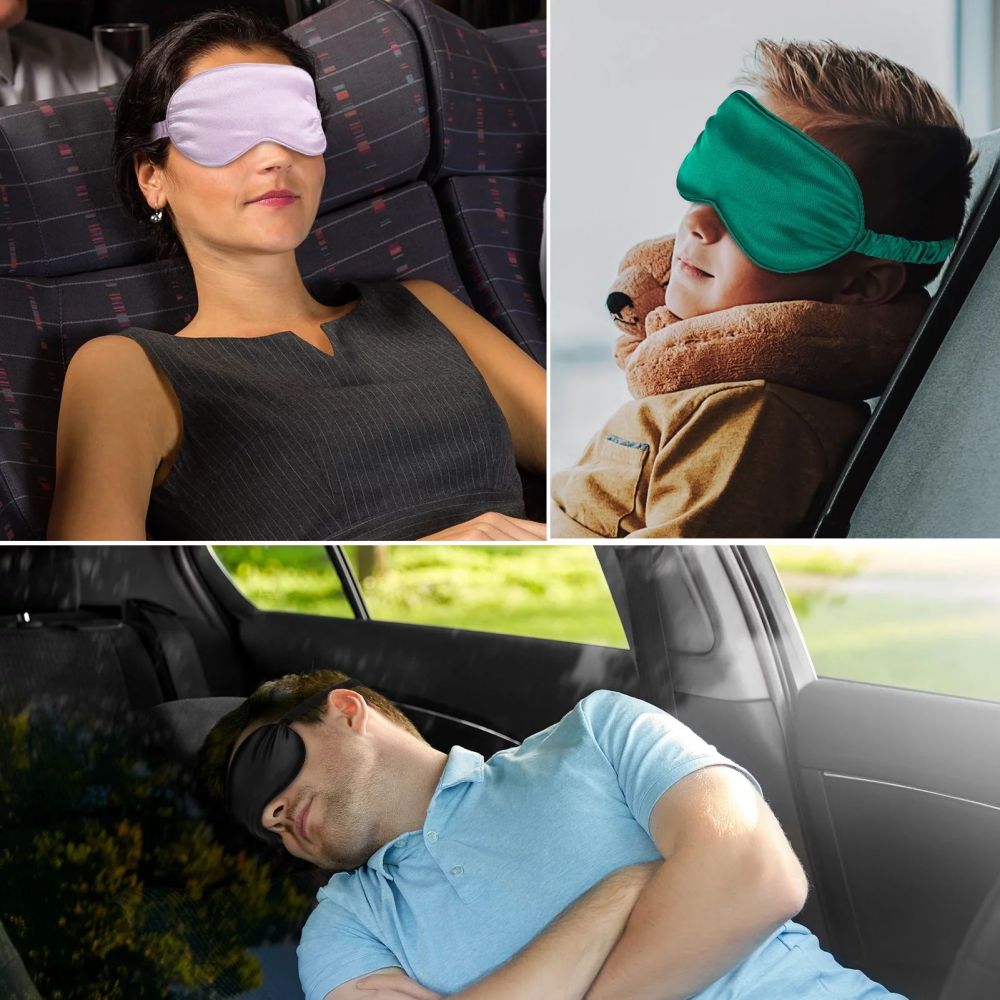 Máscara de ojos para dormir con sombreado de seda de imitación de doble cara y correas elásticas para transpirabilidad