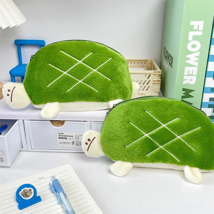 1 pçs bonito tartaruga estudante lápis caso escritório papelaria saco de armazenamento crianças kawaii material escolar saco de armazenamento de lápis de borracha
