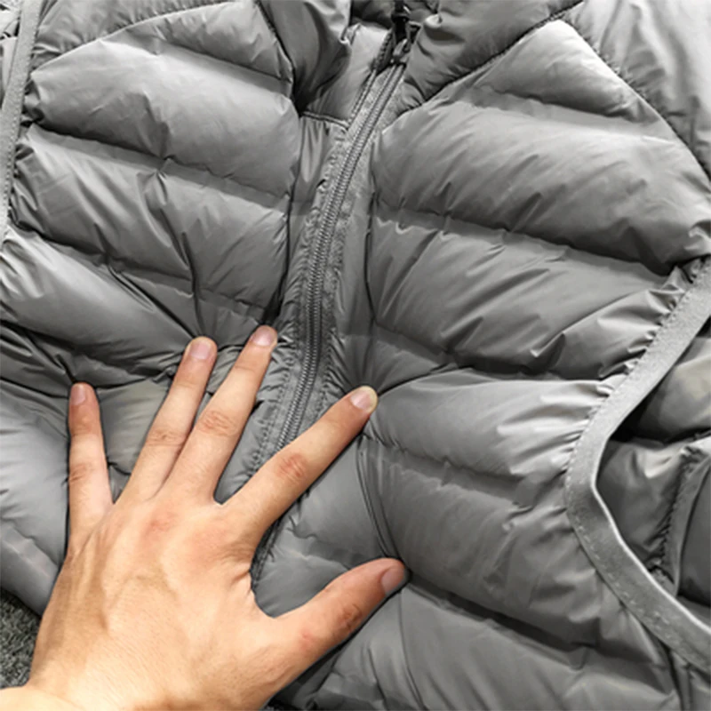 MGP Xuống Vest Trọng Lượng Nhẹ Ấm 90% Màu Trắng Ngỗng Xuống Liền Mạch Của Nam Giới Tank Top Tất Cả Các Trận Đấu Đứng Cổ Áo Áo Khoác