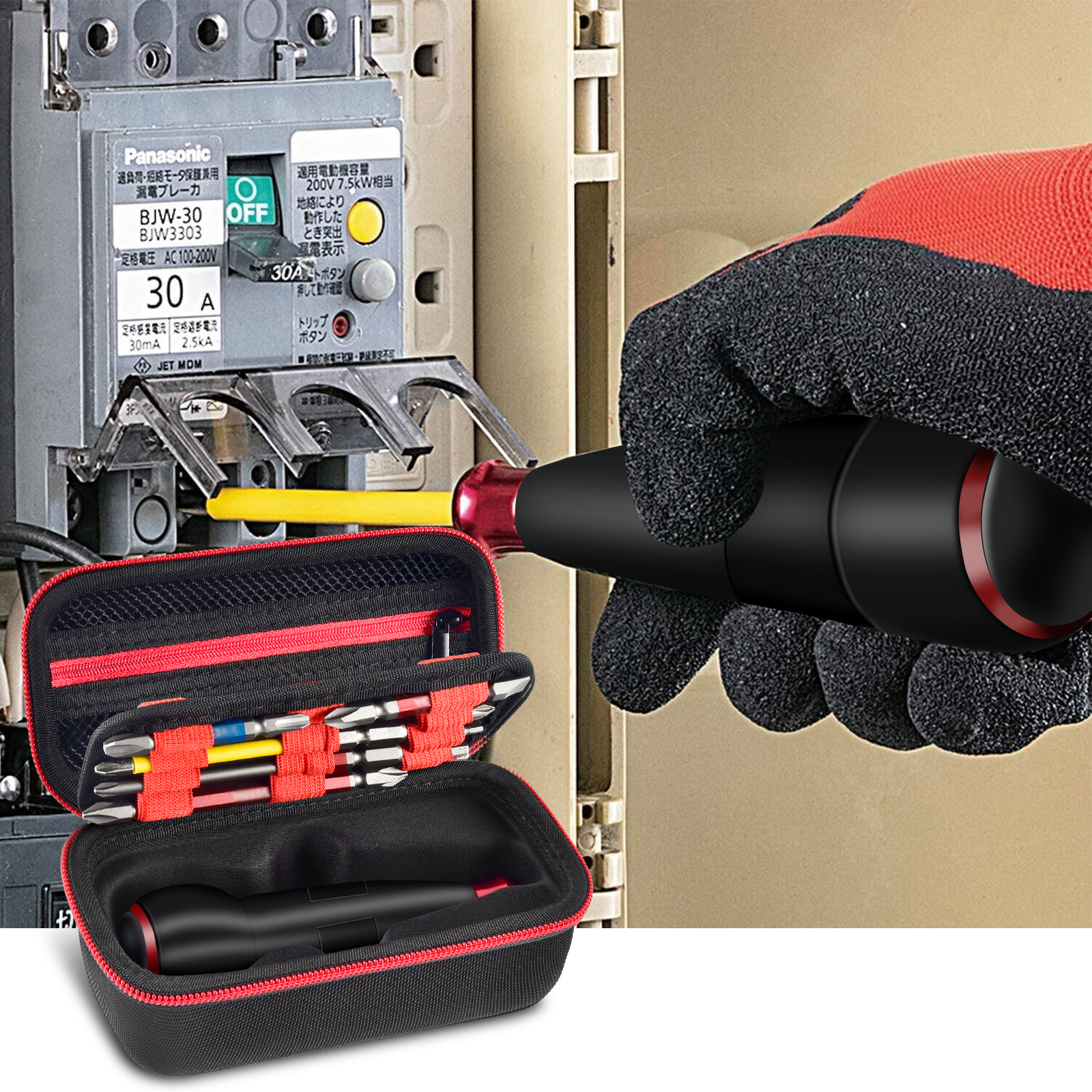 Elétrica Screwdriver Case, Compatível com VESSEL, Ball Grip Elétrica Screwdriver, Toolbox e Acessórios