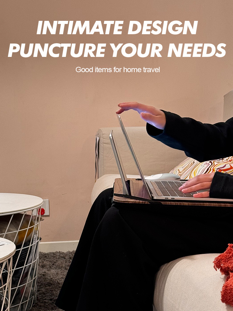 โต๊ะแล็ปท็อปแบบพกพาพร้อมช่องใส่ iPad มือถือและที่วางโทรศัพท์สําหรับเตียงโซฟารถ - โต๊ะแล็ปท็อปอเนกประสงค์สําหรับคนขี้เกียจ