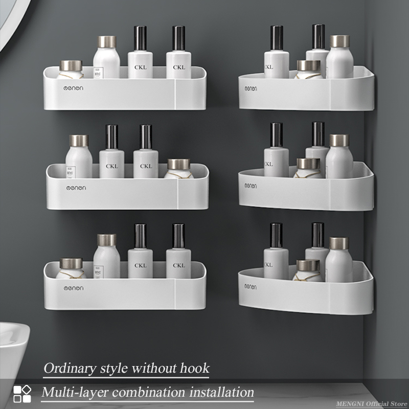 Clearance_MENGNI Estantes de esquina para baño, estante de organización de almacenamiento para cocina, estante de ducha para champú montado en la pared, accesorios de baño