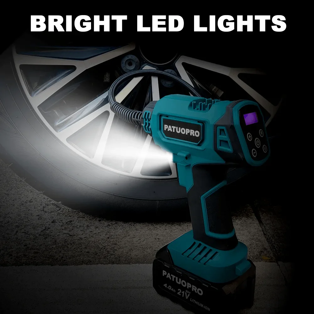 Cordless Electric Air Pump Rechargeable Automatic Car Tire Inflator Portable Home Power Tools For Makita 18V Battery(No Battery)