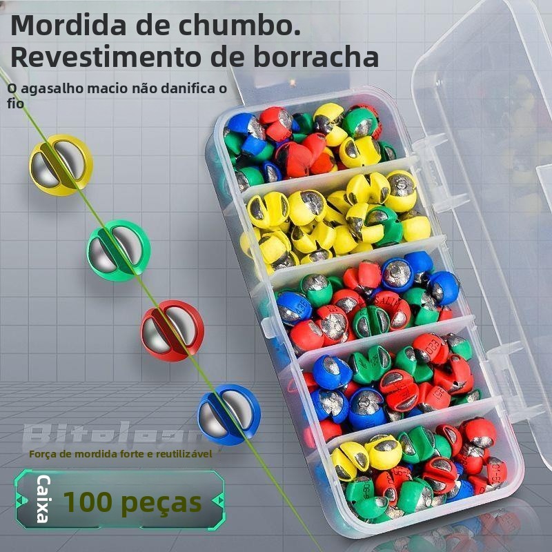 Pesos de Pesca em Chumbo com Clipe, Tipo Boca Aberta, Sem Danos à Linha, Acórios para Pesca em Água Saada, Pesos de Esta...