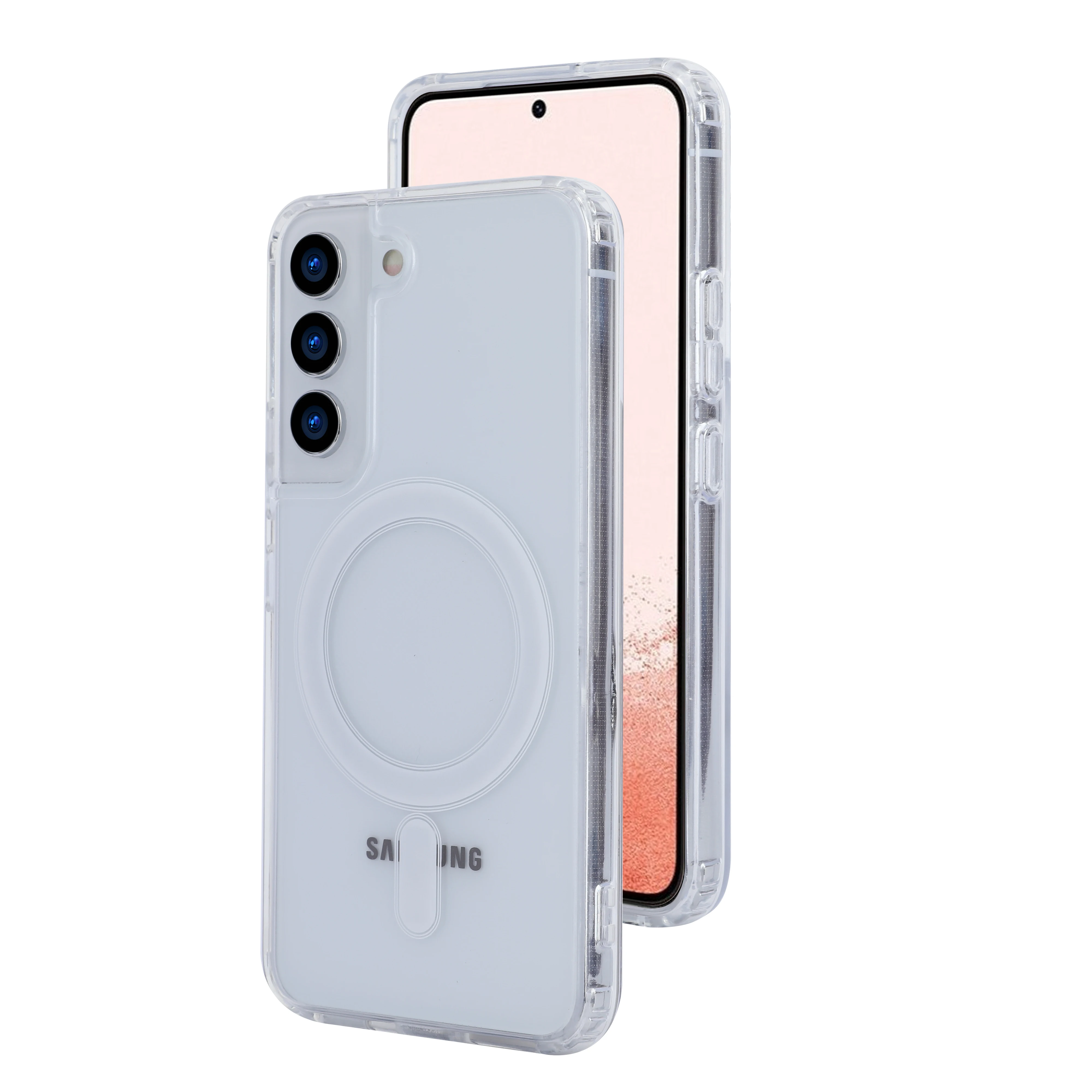 Capa magnética transparente para samsung galaxy s25 s24 s23 s22 s21 s20 plus ultra fe carregamento sem fio à prova de choque capa traseira