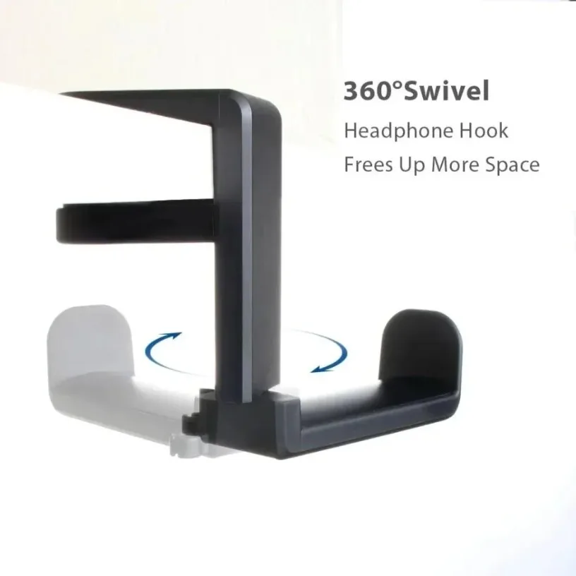 360° Rotating  Adjustable Table Clip Gaming Headphone Stand and Table Hook Non Perforated Table Clip Hook Desktop Clip on