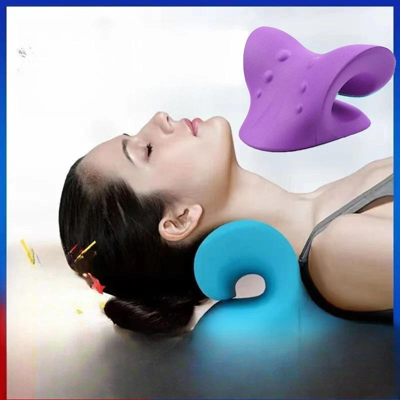 Nekmassage Wedge Kussen Schouder Cervicaal Chiropractie Tractieapparaat Hoofd Terug Relax voor Pijnbestrijding Body Massager Machine