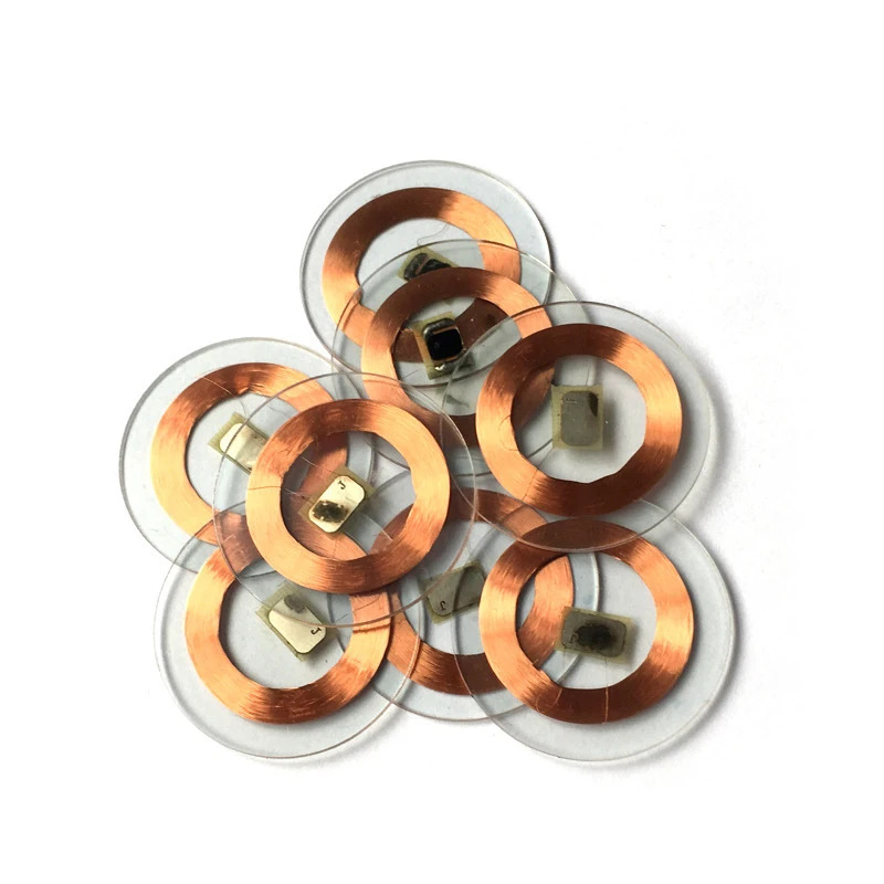 10Pcs/Lot 125Khz EM4100 TK4100 Chip Transparent Coin ID Card  RFID 25MM for Access Control