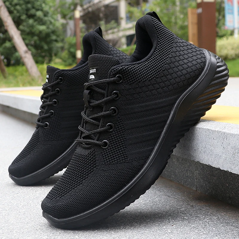 Solide Herren-Freizeitschuhe zum Schnüren, leichte Outdoor-Sportschuhe, geeignet für alle Jahreszeiten, Training und Training, leicht, atmungsaktiv und rutschfest, ideal für Freizeit-Walking-Enthusiasten