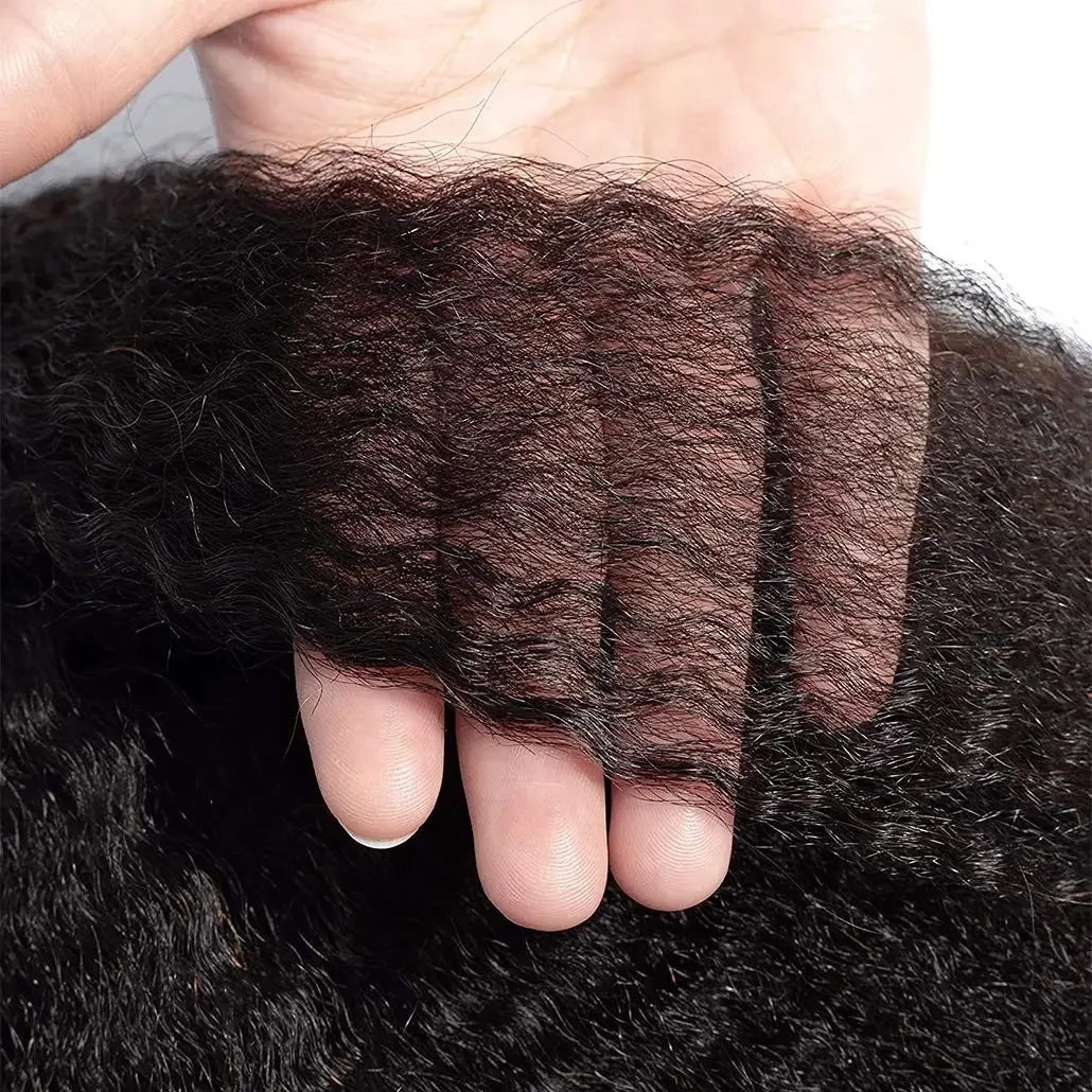 BAHW Brasil Kinky Tóc Thẳng Lưng Yaki Tóc Thẳng Lưng 12A Cấp Yaki Tóc Phần Mở Rộng 1/3/4 Viên tóc Dệt