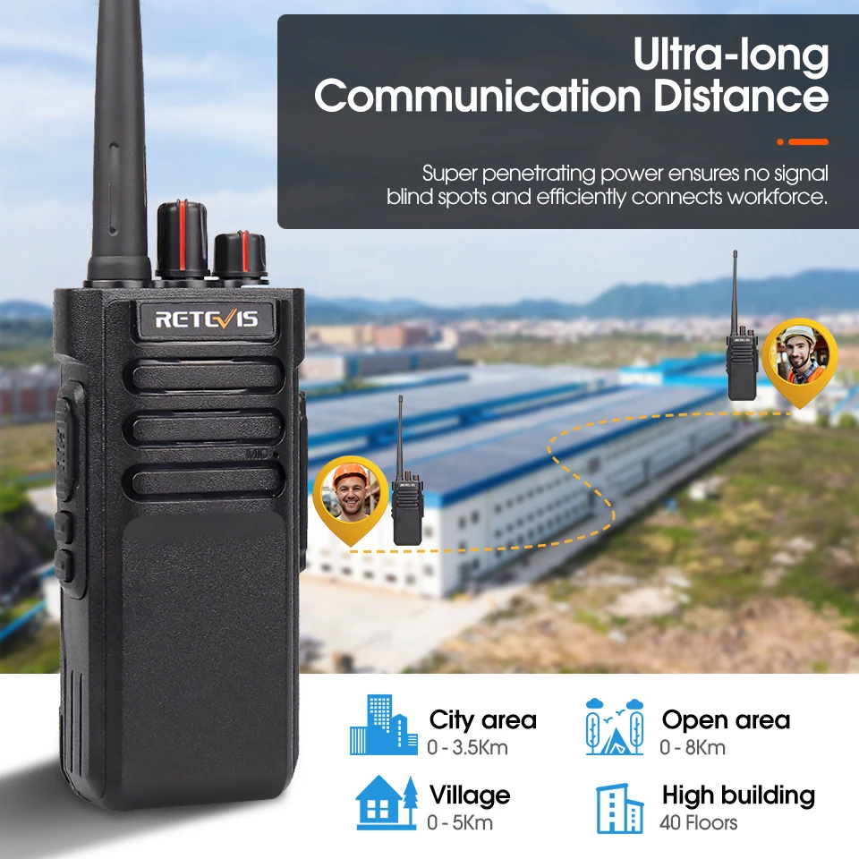 Retevis RT29 10W Walkie Talkie Long Range 3-5Km Powerful IP67 Waterproof VHF or UHF 1pc or 2pcs Durable Two Way Radio Station