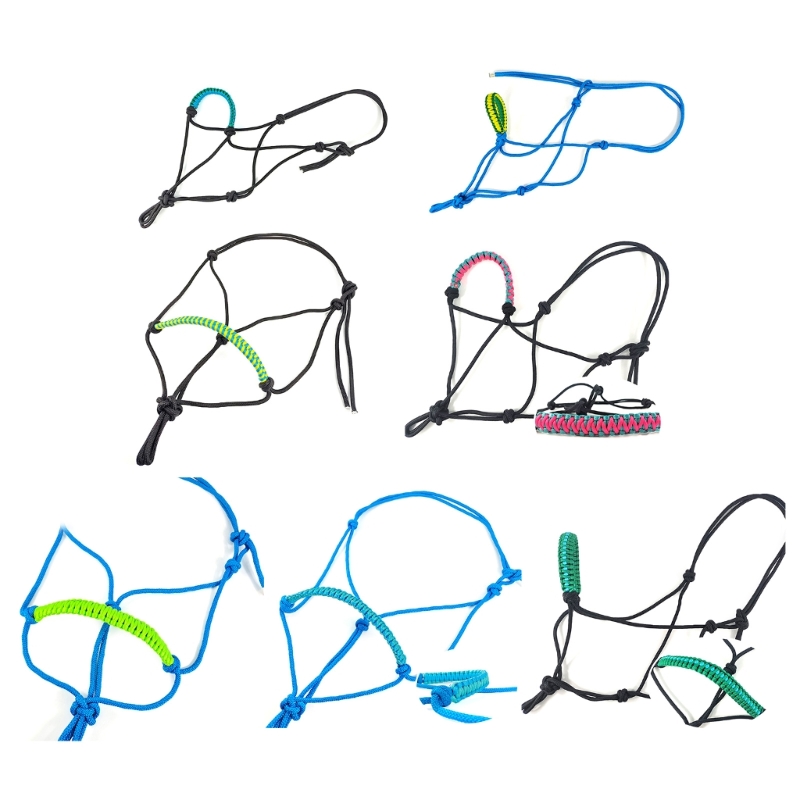 ม้านำเชือกแขวนคอม้าเชือกผูกปมการฝึกอบรม Headstall สายรัดเชือกสำหรับเครื่องมือการฝึกม้าใช้งานง่าย
