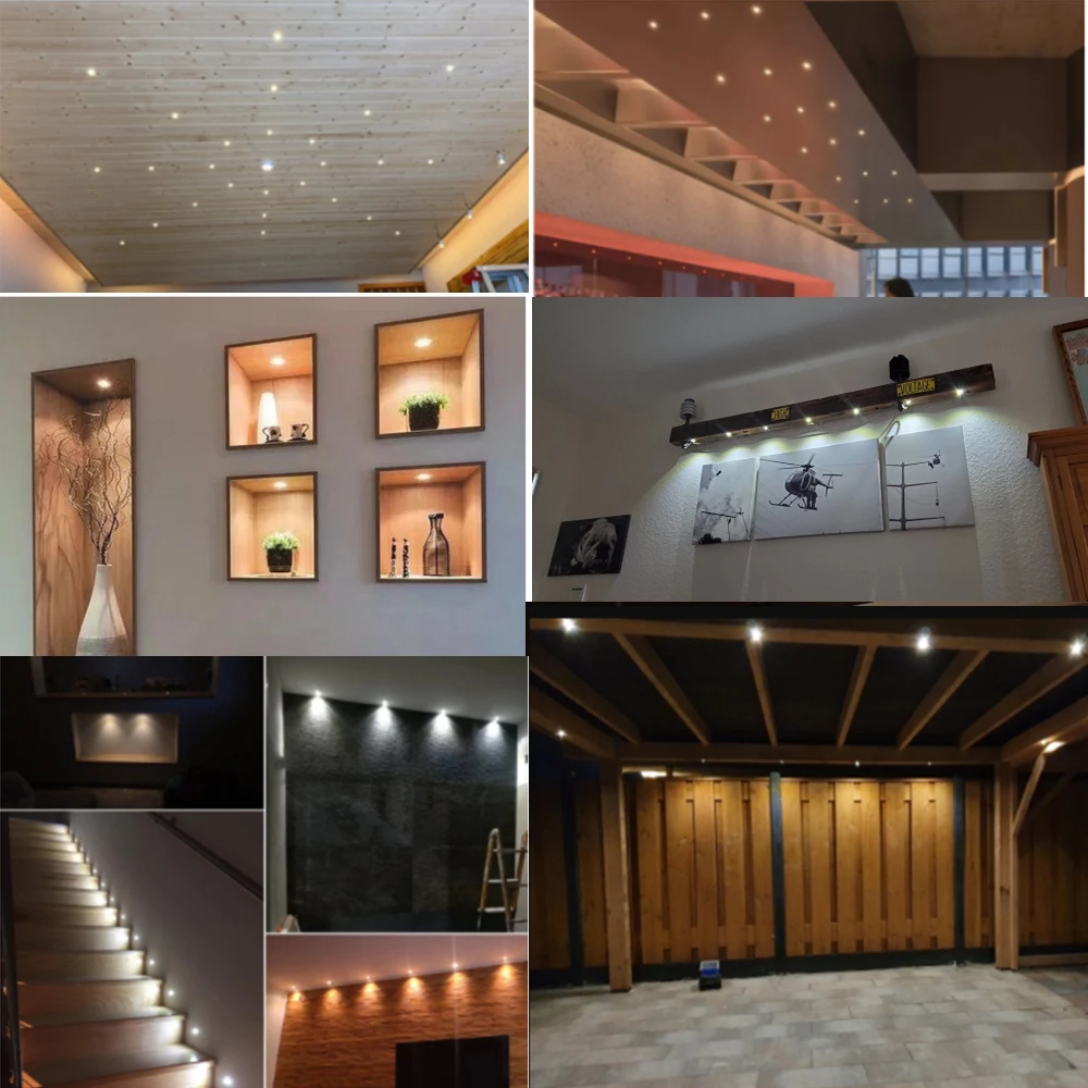 Mini luces LED empotrables de techo de 12V, foco regulable de 1W, escaparate blanco y negro, dormitorio, fiesta, KTV, DJ, focos para escaleras DIY