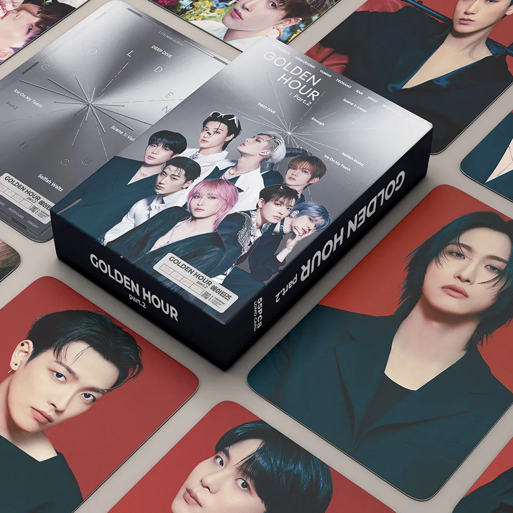 55 unids/set Kpop ATEEZ Lomo tarjetas EL MUNDO EP.1: tarjetas fotográficas de guerrilla de movimiento, novedades de alta calidad