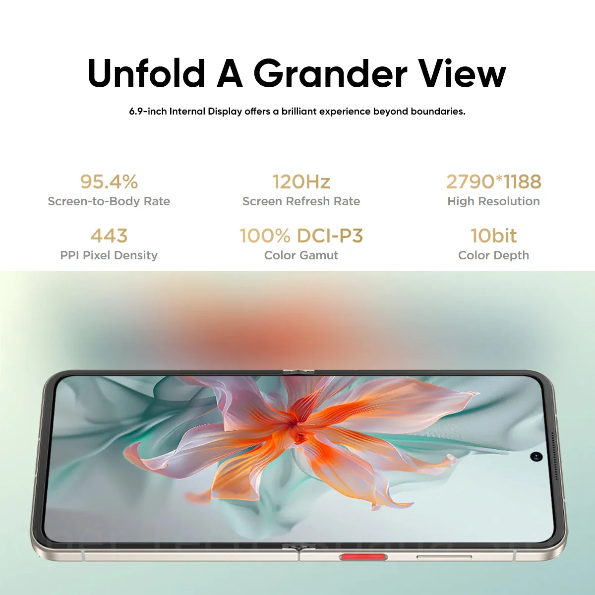 Smartfon ZTE Nubia Flip 5G z ekranem 6.9 cala 120Hz, procesorem Snapdragon 7 Gen 1, szybkim ładowaniem 33W, aparatem 50MP, wersja globalna.