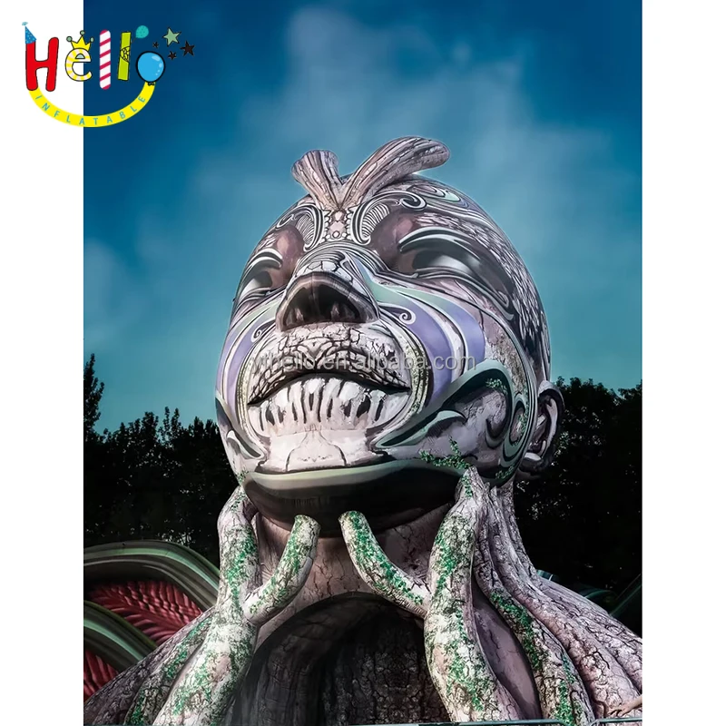 Karneval Bühne dekorative Tunnel Dschungel Stil Luft sprengen riesigen aufblasbaren Göttin Kopf