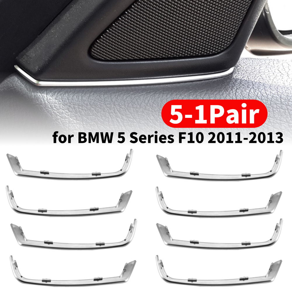 5-1 Paar Voordeur Speaker Cover Decor Trim voor BMW 5 Serie F10 2011-2013 Zilver Voordeur speaker Covers Auto Accessoires