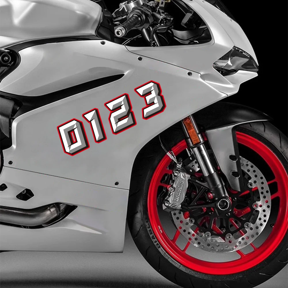 Universal Arábicos Etiqueta Da Motocicleta, Decalque Criativo, impermeável Moto Racing Capacete, Acessórios de Decoração DIY, 0-9