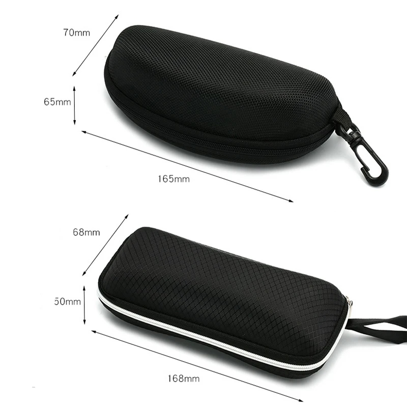 Ensemble de rangement pour lunettes de soleil pour hommes et femmes, Portable, Anti-Stress, sac pour les yeux pour myopie, étui à lunettes à miroir plat noir