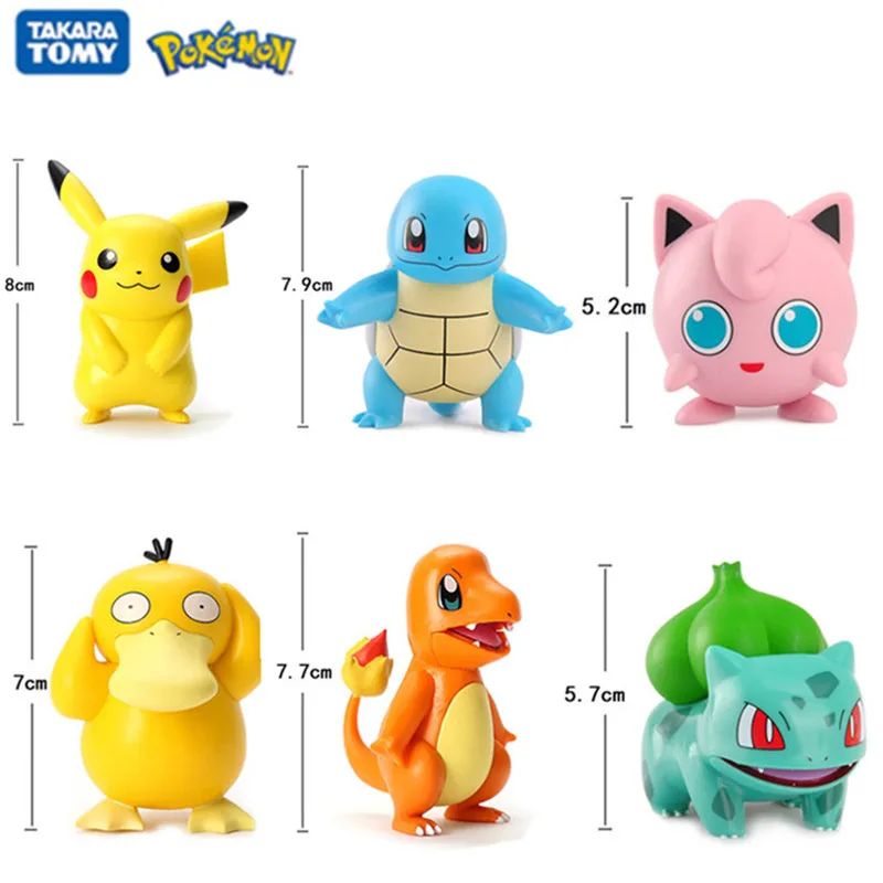 5-8cm pokemon anime figura pikachu charmander squirtle bulbasaur psyduck bonito boneca animal de estimação ação coletar modelo crianças brinquedo presente