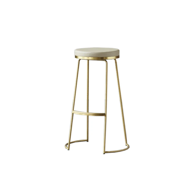 Nordic Iron Bar Stool Adjustable Swivel High Stool with Metal Frame for Home Pub Counter Golden Industrial Style‌