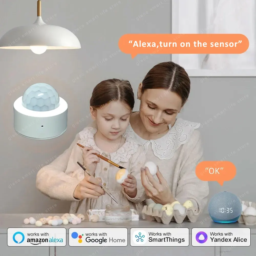 Датчик движения человека Zigbee Smart Home, миниатюрный Инфракрасный датчик движения PIR, для Alexa Google 2mqtt Alice