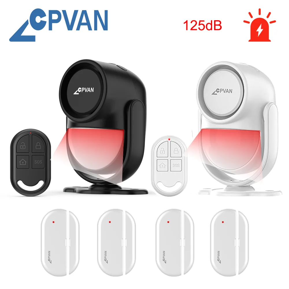CPVAN infrared Motion Detector Home Burglar Security Protection Alarm Wireless 433MHz PIR Motion Sensor with Door sensor alarm